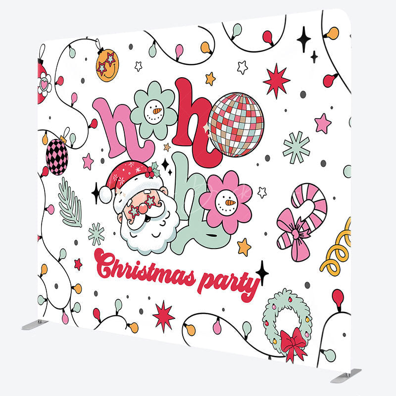 Lofaris Hohoho Disco Santa Xmas Party Pillow Cover Backdrop