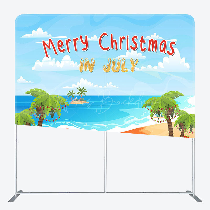 Lofaris Holiday Island Beach Xmas In July Pillow Cover Backdrop