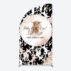 Lofaris Holy Cow We’re Having a Baby Half Moon Arch Backdrop Boho Highland Theme Pampas Grass Shower Party Decor