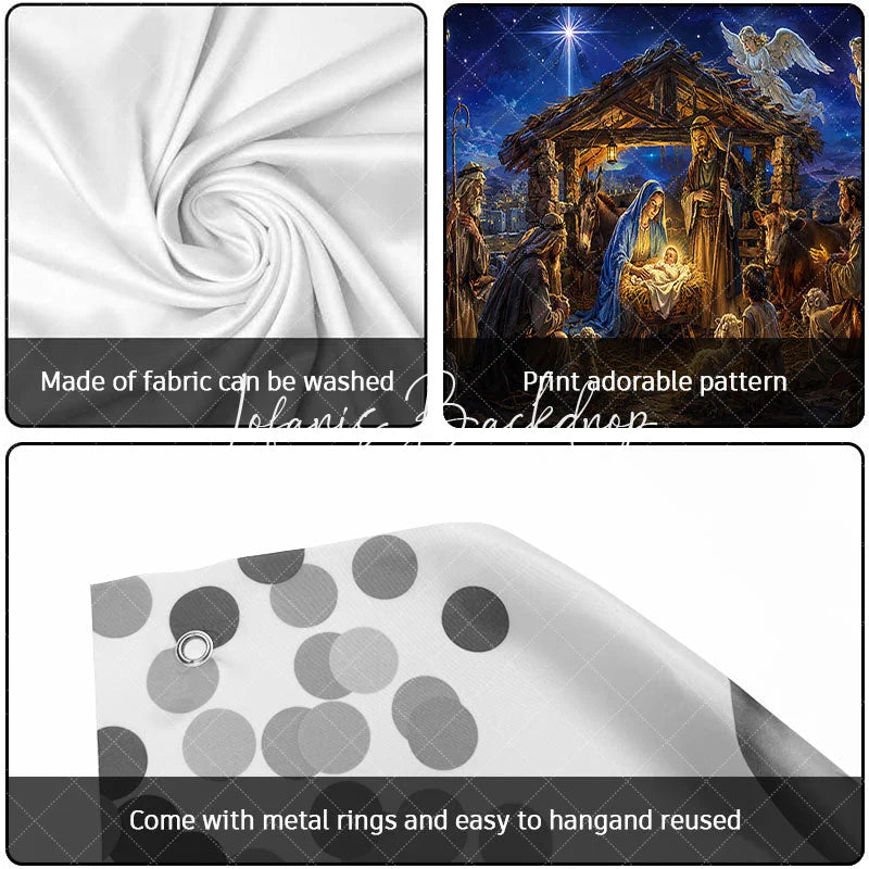 Lofaris Holy Family Nativity Scene Christmas Garage Door Banner with Angels and Wise Men Religious Holiday Decor
