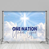 Lofaris Holy Light Blue Sky One Nation Under God Backdrop