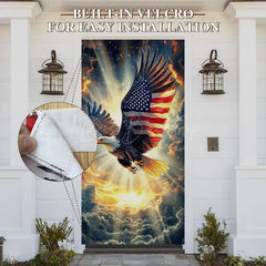 Lofaris Holy Light Cloud Eagle Independence Day Door Cover