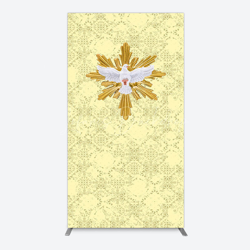 Lofaris Holy White Pigeon Gold Pastor Day Arch Backdrop