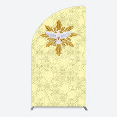 Lofaris Holy White Pigeon Gold Pastor Day Arch Backdrop