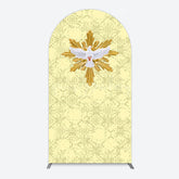 Lofaris Holy White Pigeon Gold Pastor Day Arch Backdrop