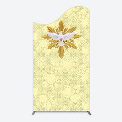 Lofaris Holy White Pigeon Gold Pastor Day Arch Backdrop