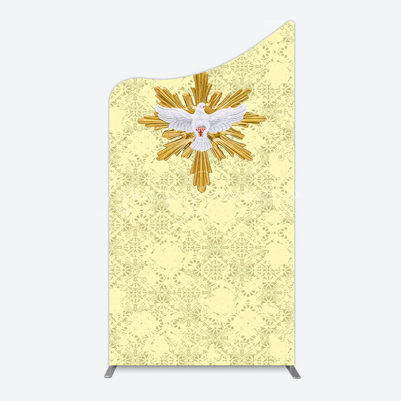 Lofaris Holy White Pigeon Gold Pastor Day Arch Backdrop