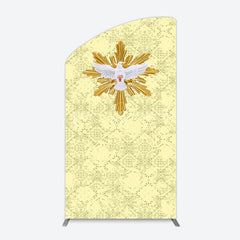 Lofaris Holy White Pigeon Gold Pastor Day Arch Backdrop