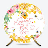 Lofaris Honeycomb Floral So Sweet To Bee One Round Backdrop