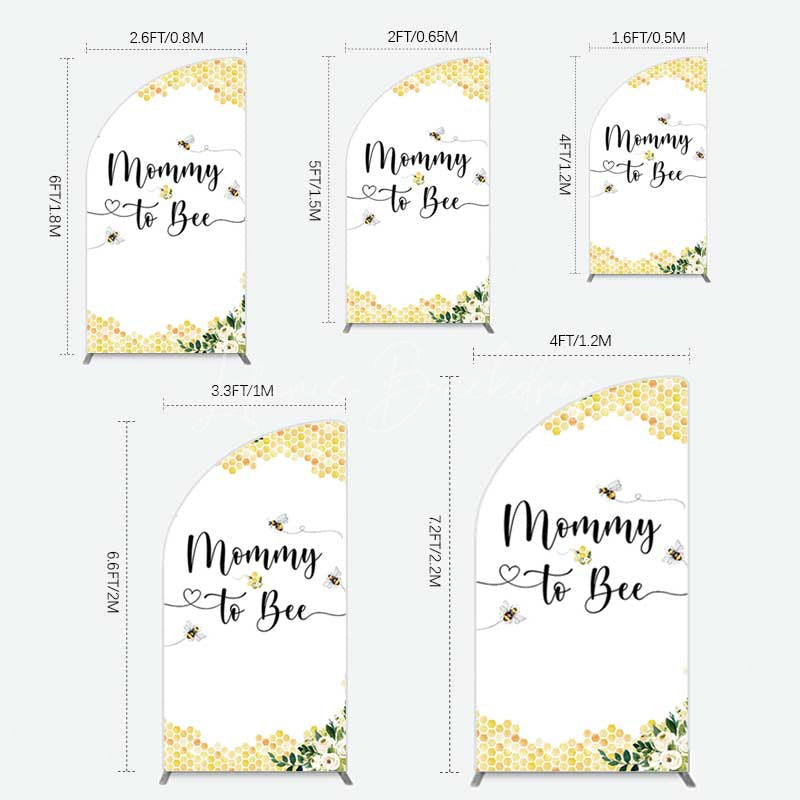 Lofaris Honeycomb Mommy To Bee Baby Shower Half Moon Arch Backdrop