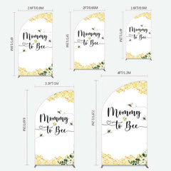 Lofaris Honeycomb Mommy To Bee Baby Shower Half Moon Arch Backdrop
