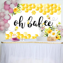 Lofaris Honeycomb Oh Babee Floral Baby Shower Backdrop