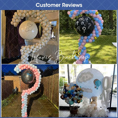 Lofaris Hoop Balloon Circle Loop Stand for Party Question Mark Half Shape Gender Reveal Decor Frame