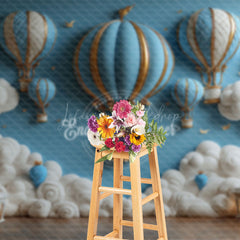 Lofaris Hot Air Balloon Cloud Cake Smash Backdrop For Boy