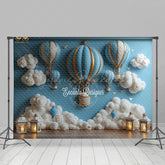 Lofaris Hot Air Balloon Cloud Cake Smash Backdrop For Boy