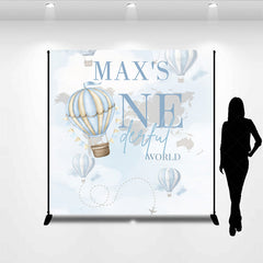 Lofaris Hot Air Balloon Custom Onederful Birthday Backdrop