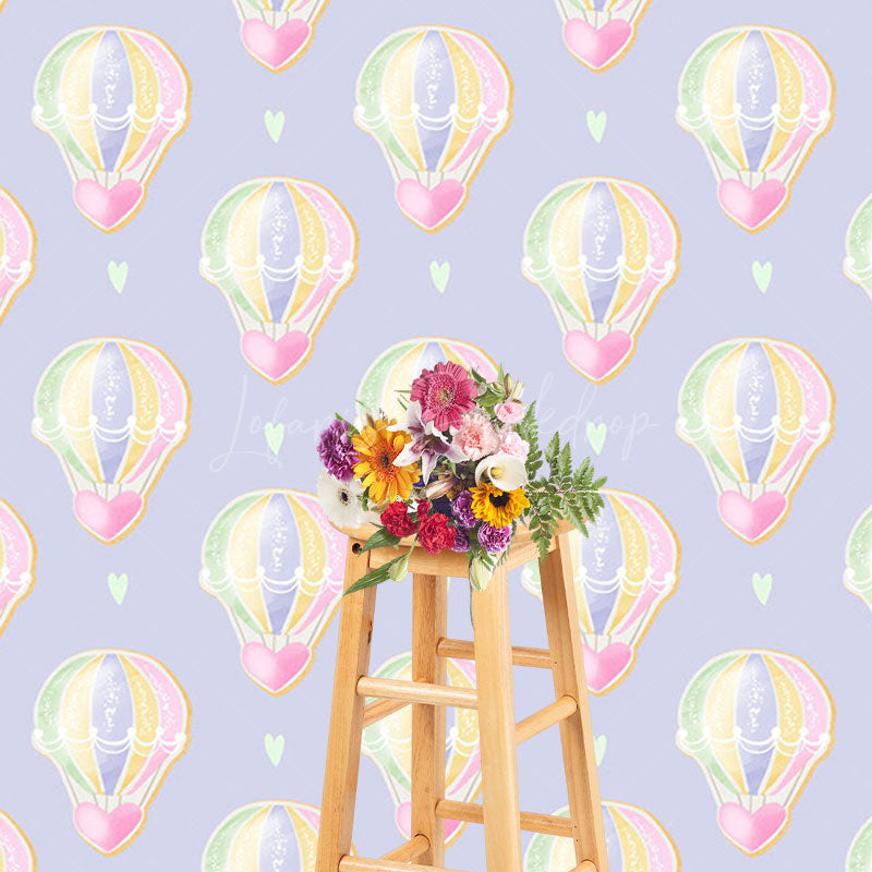 Lofaris Hot Air Balloon Heart Birthday Cake Smash Backdrop