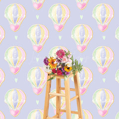 Lofaris Hot Air Balloon Heart Birthday Cake Smash Backdrop