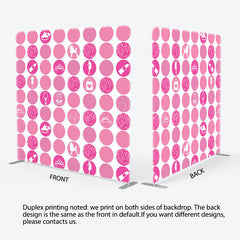 Lofaris Hot Glitter Pink Round Sticker Square Tension Backdrop
