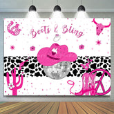 Lofaris Hot Pink Boots And Bling Cowgirl Birthday Backdrop