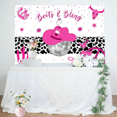 Lofaris Hot Pink Boots And Bling Cowgirl Birthday Backdrop
