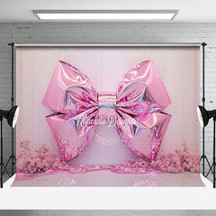 Lofaris Hot Pink Bow Floral Romantic Wedding Photo Backdrop