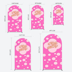 Lofaris Hot Pink Dots Girls Happy Birthday Arch Backdrop
