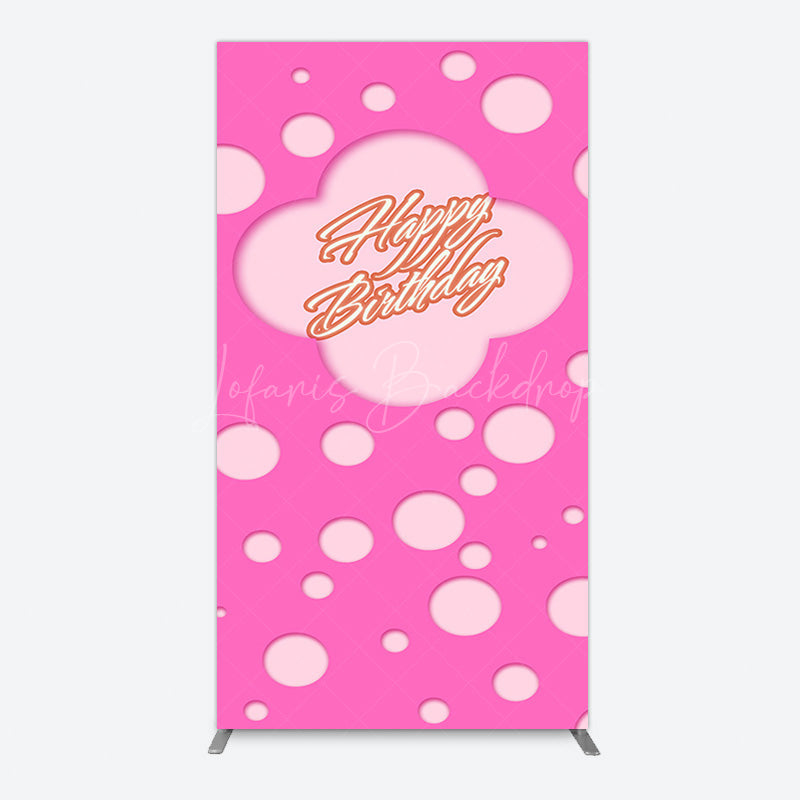 Lofaris Hot Pink Dots Girls Happy Birthday Rectangle Backdrop