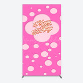 Lofaris Hot Pink Dots Girls Happy Birthday Rectangle Backdrop