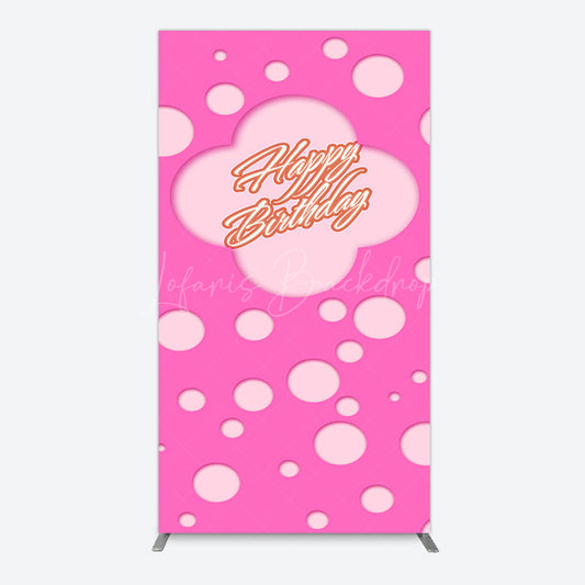 Lofaris Hot Pink Dots Girls Happy Birthday Rectangle Backdrop