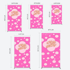 Lofaris Hot Pink Dots Girls Happy Birthday Rectangle Backdrop