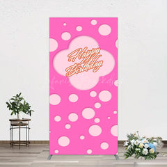 Lofaris Hot Pink Dots Girls Happy Birthday Rectangle Backdrop