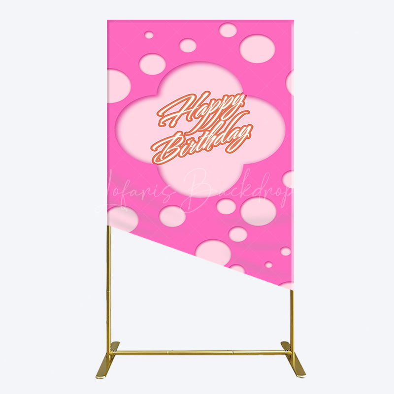 Lofaris Hot Pink Dots Girls Happy Birthday Rectangle Backdrop