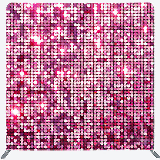 Lofaris Hot Pink Glitter Sequin Party Square Tension Backdrop