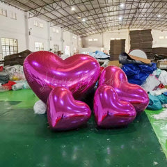 Lofaris Hot Pink Heart Shape Inflatable Big Shiny Ball