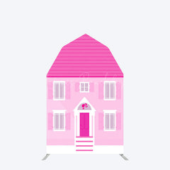 Lofaris Hot Pink Princess House Barn Door Arch Party Backdrop