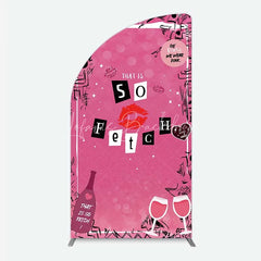 Lofaris Hot Pink That is So Fetch Half Moon Arch Backdrop Mean Girls Theme Bridal Shower and Party Decoration