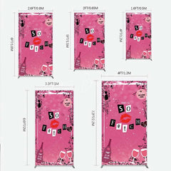 Lofaris Hot Pink That is So Fetch Rectangle Backdrop Mean Girls Theme Bridal Shower and Party Decoration