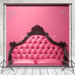 Lofaris Hot Pink Tufted Leather Headboard Backdrop Black Ornate Bed Frame Photography Background