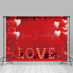 Lofaris Hot Red Love Balloon Valentines Day Room Set Backdrop