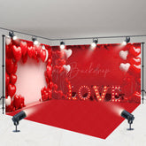 Lofaris Hot Red Love Balloon Valentines Day Room Set Backdrop