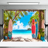 Lofaris Hot Summer Hawaii Beach Surfboard Holiday Backdrop