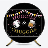 Lofaris Huggie And Chuggies Cute Round Baby Shower Backdrop