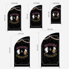 Lofaris Huggies And Chuggies Cute Baby Shower Half Moon Arch Backdrop