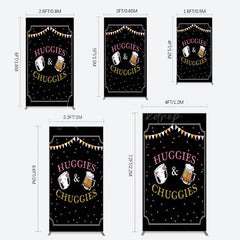 Lofaris Huggies And Chuggies Cute Baby Shower Rectangle Backdrop