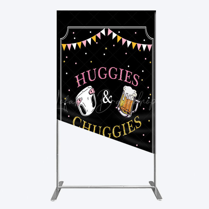 Lofaris Huggies And Chuggies Cute Baby Shower Rectangle Backdrop
