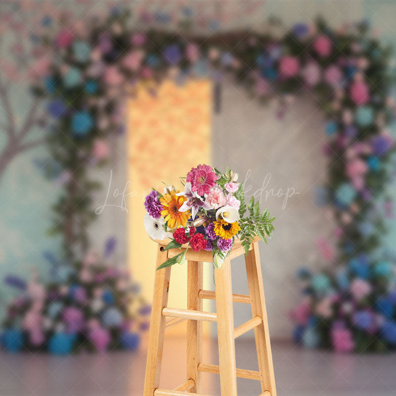 Lofaris Hydrangea Floral Wood Farm Door Wedding Backdrop