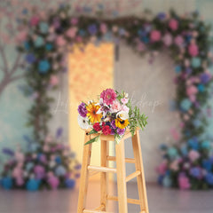 Lofaris Hydrangea Floral Wood Farm Door Wedding Backdrop