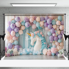 Lofaris Hydrangea Unicorn Curtain Sweet Cake Smash Backdrop