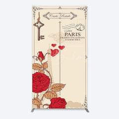 Lofaris I Love Paris Retro Floral Carte Postale Arch Backdrop